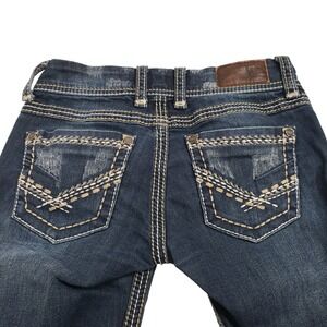 BKE Womens Sabrina Bermuda Shorts 26 Dark Wash Blue Denim BMM1209